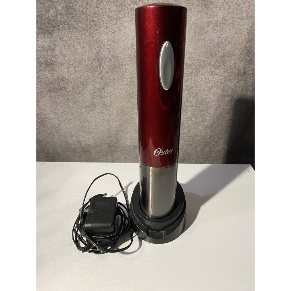 Oster Electric Wine Opener Red Metallic Finish - Cordless Automatic Corkscrew
